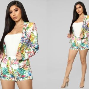 NWT Fashion Nova Tropical Blazer Set